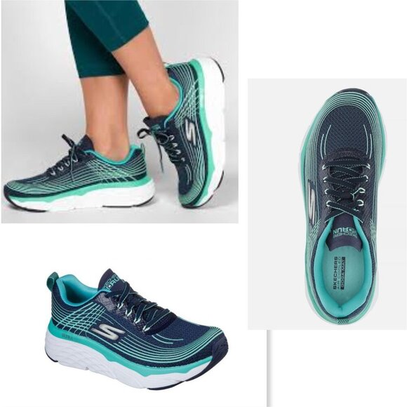 NEW Skechers Ultra Go Run Max Cushion Elite Blue Turquoise Sneakers Women's 7 - Picture 2 of 15